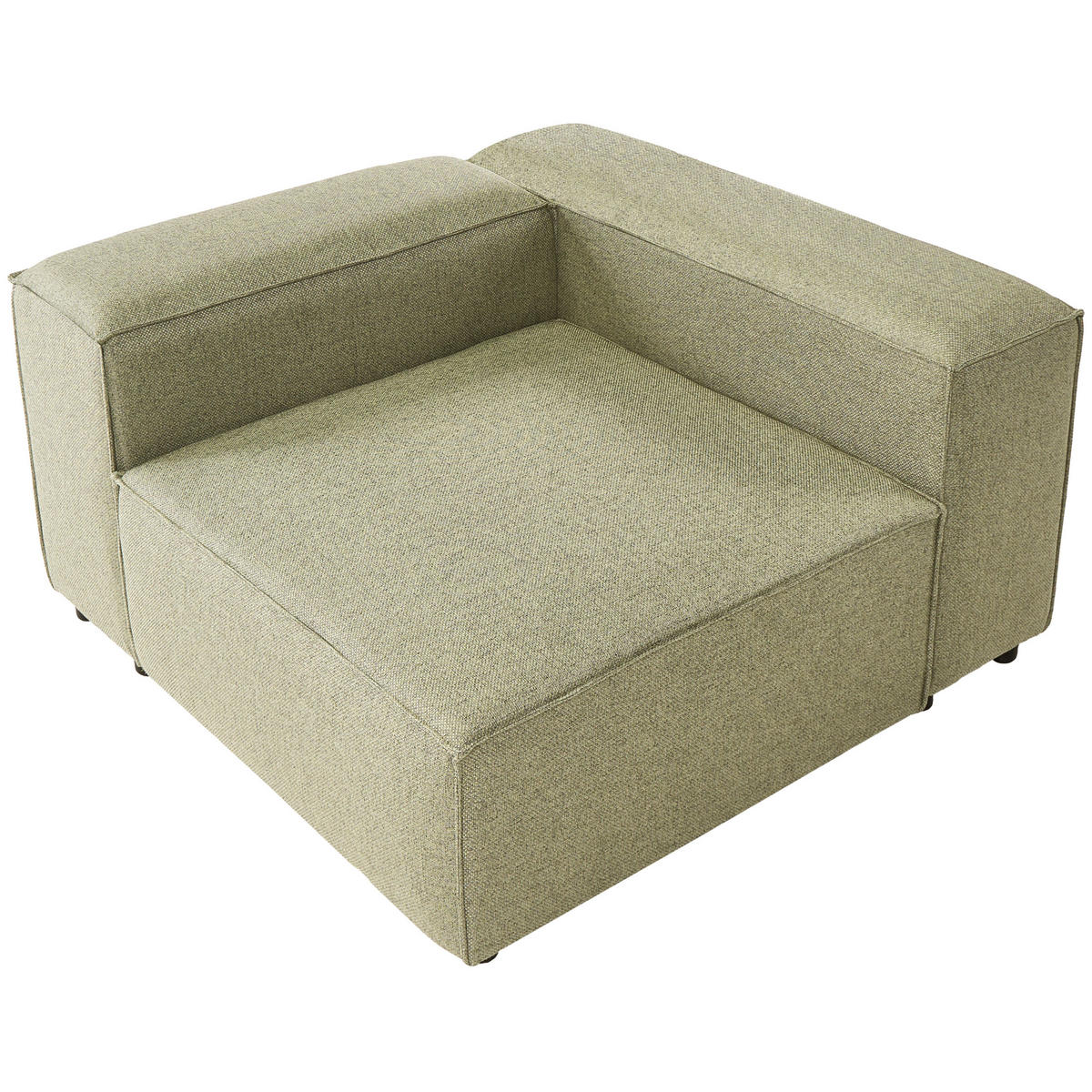 ECKMODUL Stoff Olivgrün symmetrisch Brande - Olivgrün, Textil (123/70/121cm) - Beliani