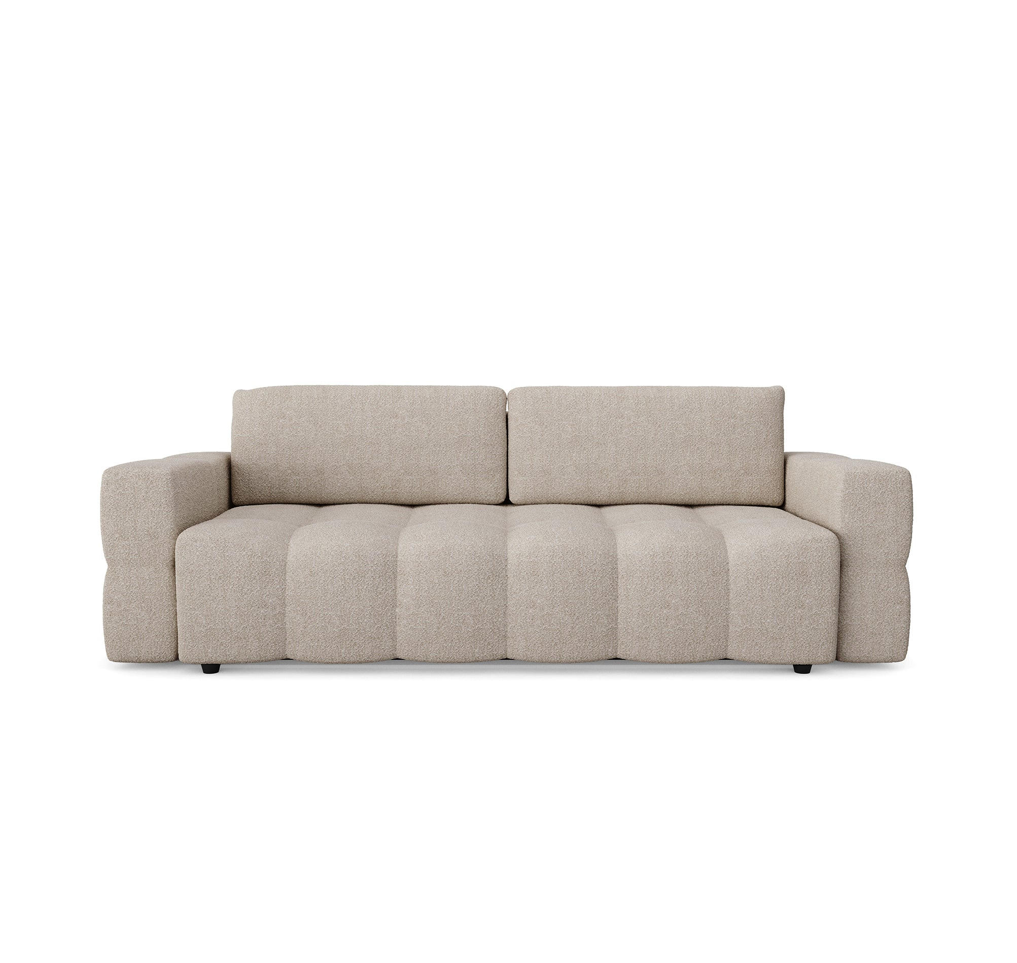 SCHLAFSOFA GERADE Bouclé-Stoff Beige 247cm - Beige, Textil (247/90/102cm) - Sia Home