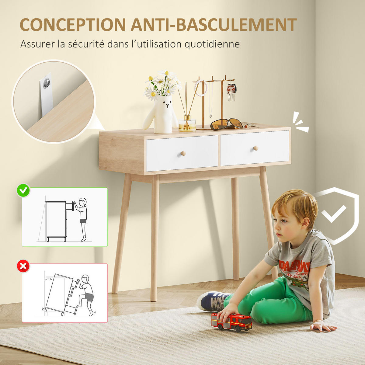 KONSOLENTISCH DE-16779 Braun - Eichefarben, Holzwerkstoff (86/35/75cm) - ComfortXL