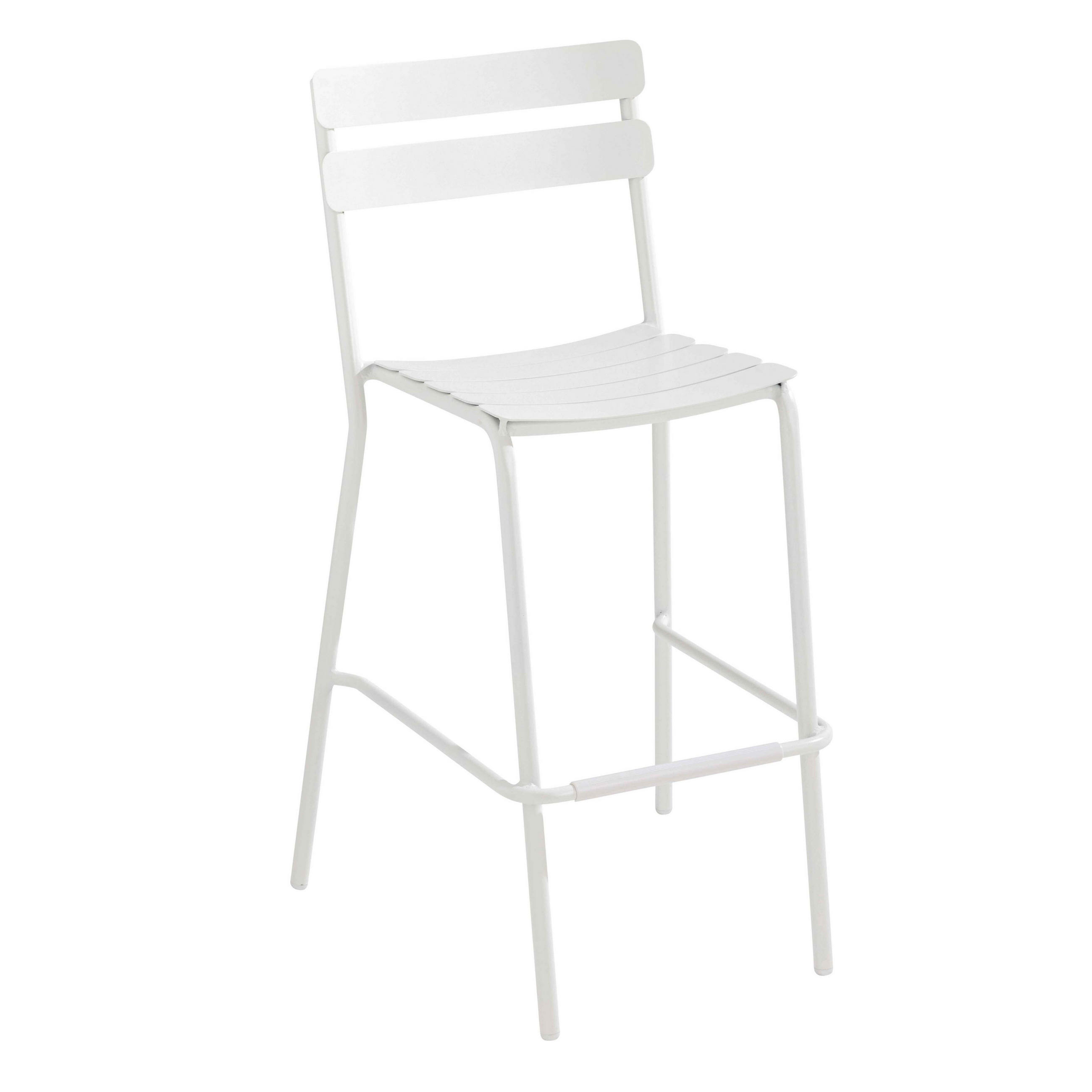 BARHOCKER, Weiß - Weiß, Metall (56/110/56cm) - Oviala