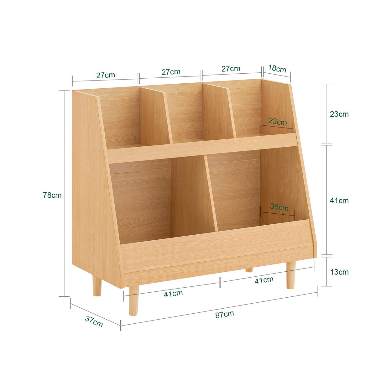 KINDERREGAL Natur - Naturfarben, Holz/Holzwerkstoff (87/78/37cm) - SoBuy