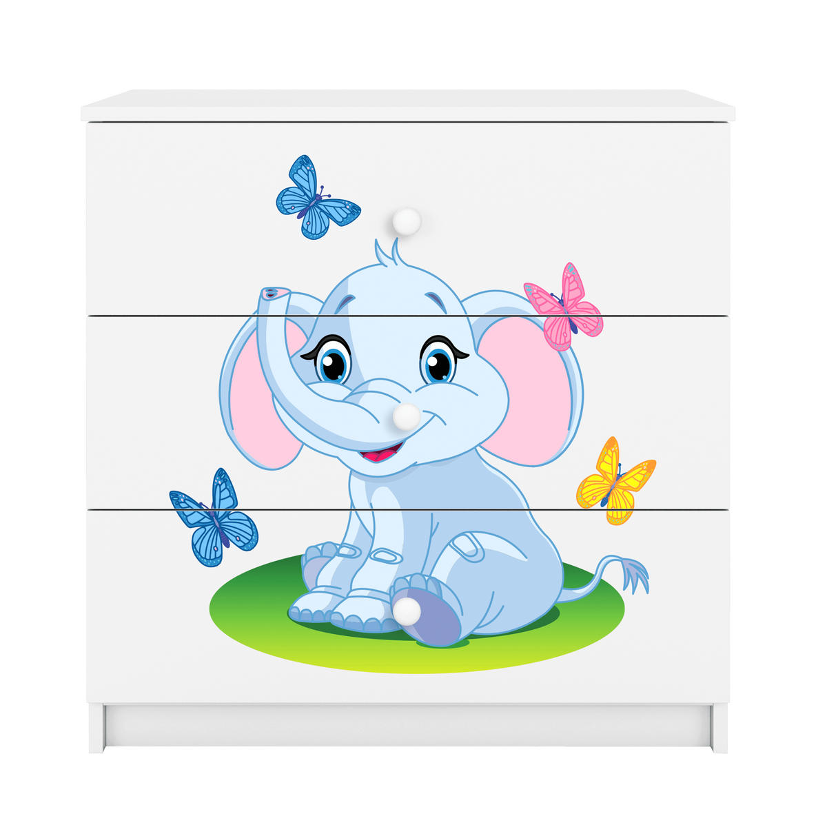KOMMODE Babydreams Elefant 81/81/41 - Weiß, Holzwerkstoff (81/81/41cm) - RAUMHIRSCH FURNITURE
