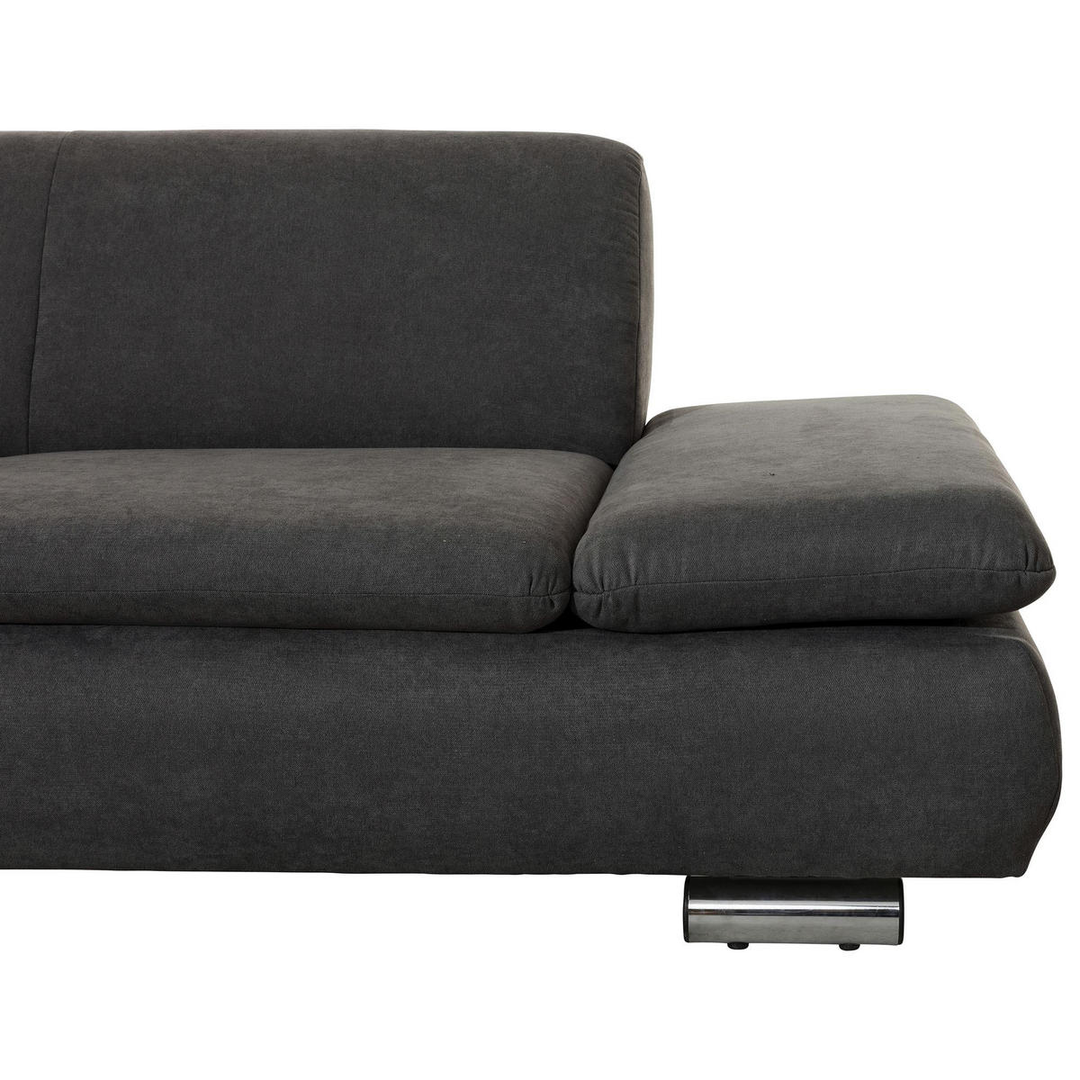 ECKSOFA mit Ottomane links Kaye Flachgewebe anthrazit - Anthrazit, Kunststoff (190/270cm) - 58aufmkessel