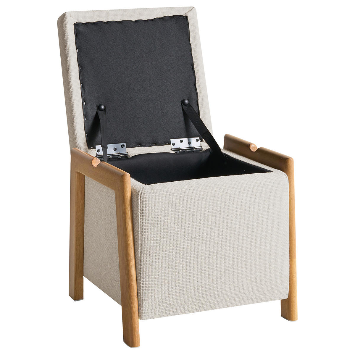 PUF s úložným prostorem Látka 45 cm Světle béžový Edland - béžová, textil (45/44/43cm) - Beliani