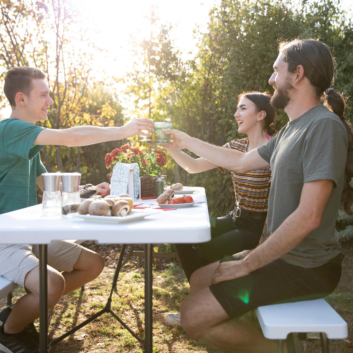 2XBIERBANK - Weiß, Metall - Relaxdays