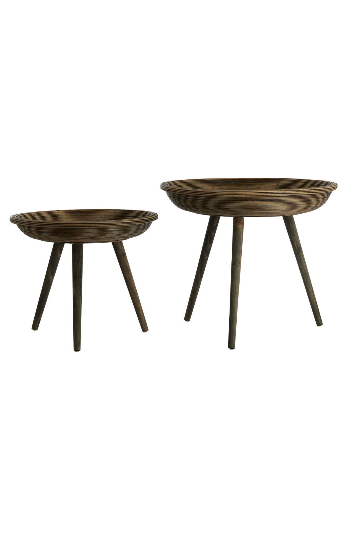 BEISTELLTISCH Colon Braun Ø56/48 cm 2er-Set - Dunkelbraun, Holz (56/56/48cm) - Light & Living