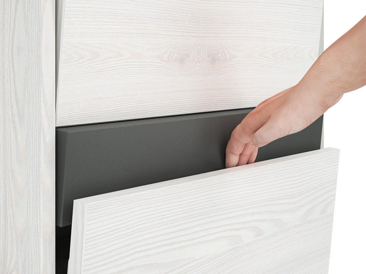 SCHUHSCHRANK – 50 cm – Hyga – Weiß / Eichefarben – Höhe 125 cm - Eichefarben/Weiß, Holzwerkstoff (50/125/34cm) - hi-markt