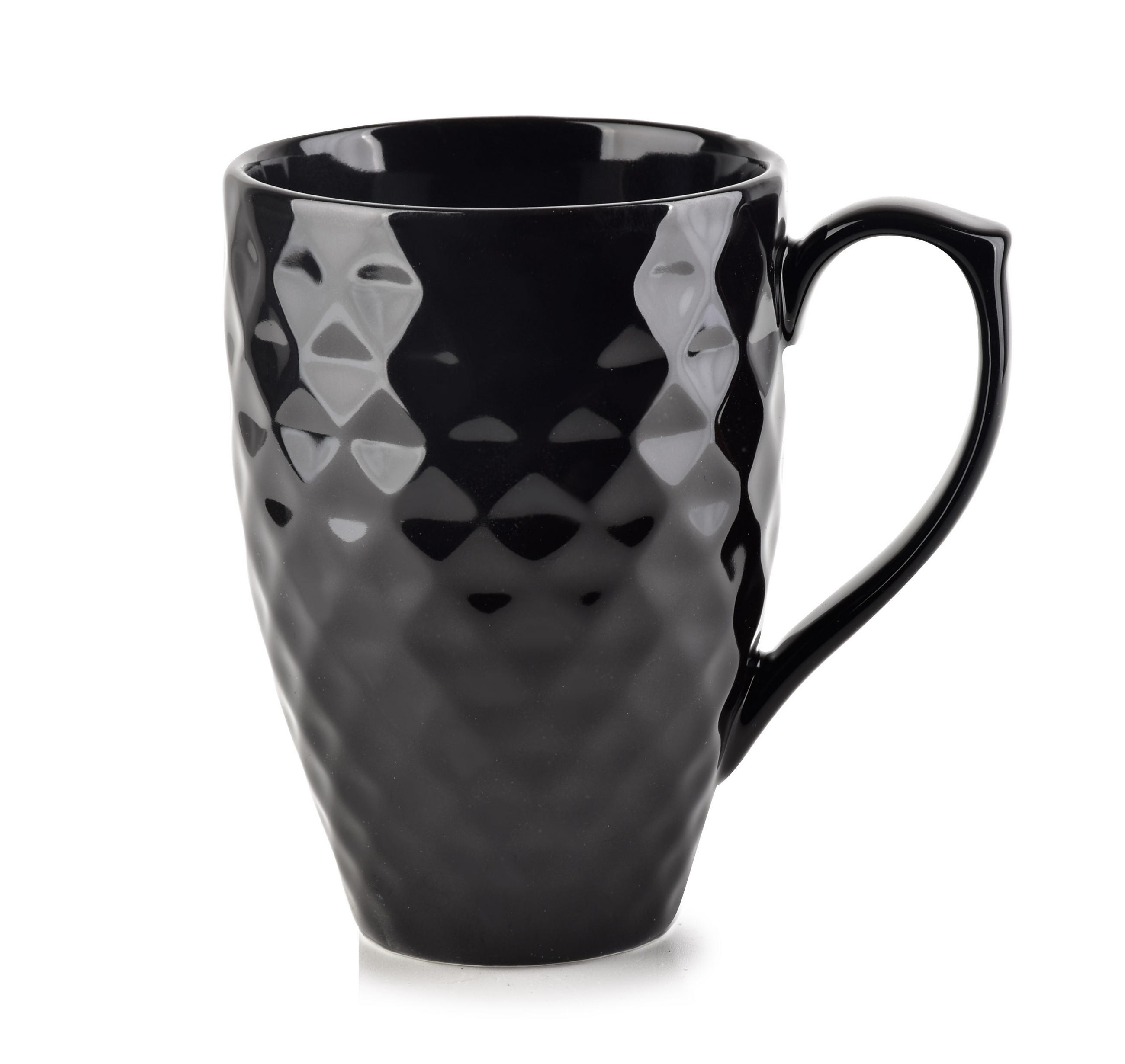 BECHER Diament Schwarz 8/11/11 cm Keramik - Schwarz, Keramik (0.28L) - Mondex