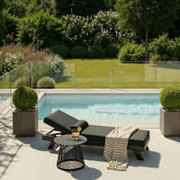 GARTENLIEGE Susa Dunkelgrau Metall/Outdoorstoff - Dunkelgrau, Metall (1/64/40cm)