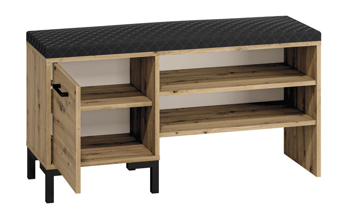 SITZBANK Nevio Artisan Eiche / schwarz / weiß 105 / 34 / 55cm - Eichefarben/Schwarz, Holz/Holzwerkstoff (105/55/34cm) - Feldmann-Wohnen