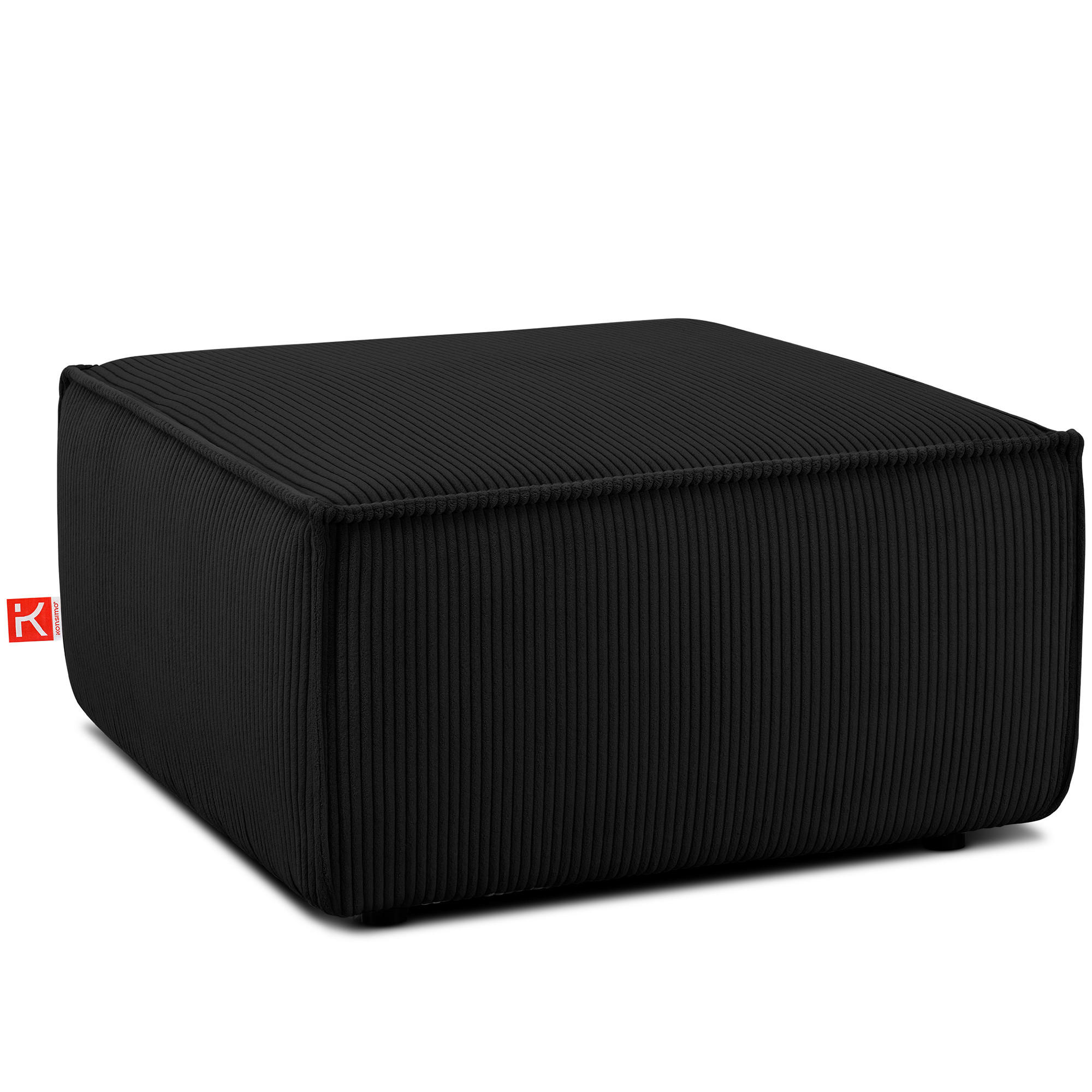 SITZPOUF NAPI gefederte Sitzfläche, schwarz - Schwarz, Textil (83/45/83cm) - KONSIMO®