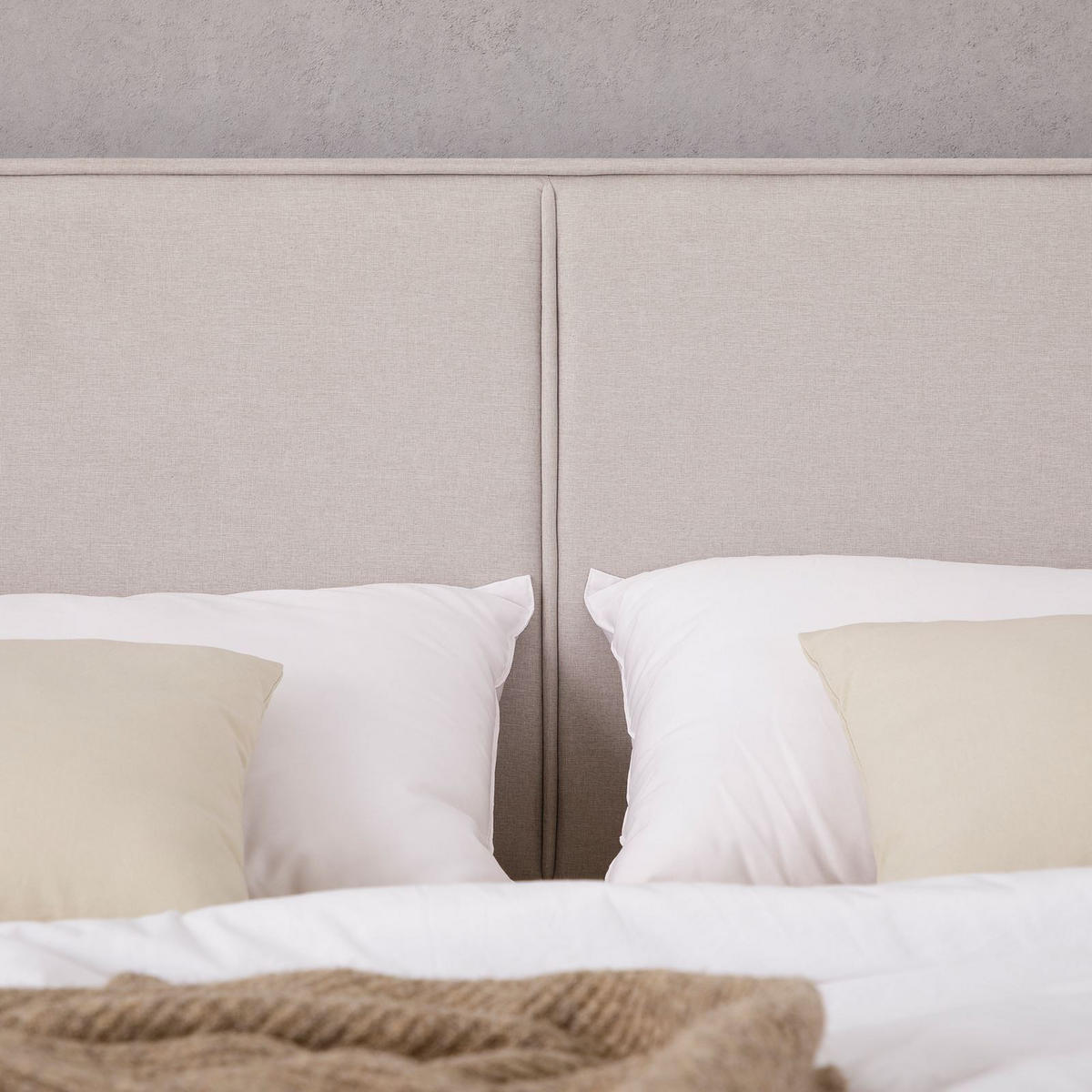 POLSTERBETT CALM 180x200 cm grau - Grau, Textil (180/200cm) - IDIMEX