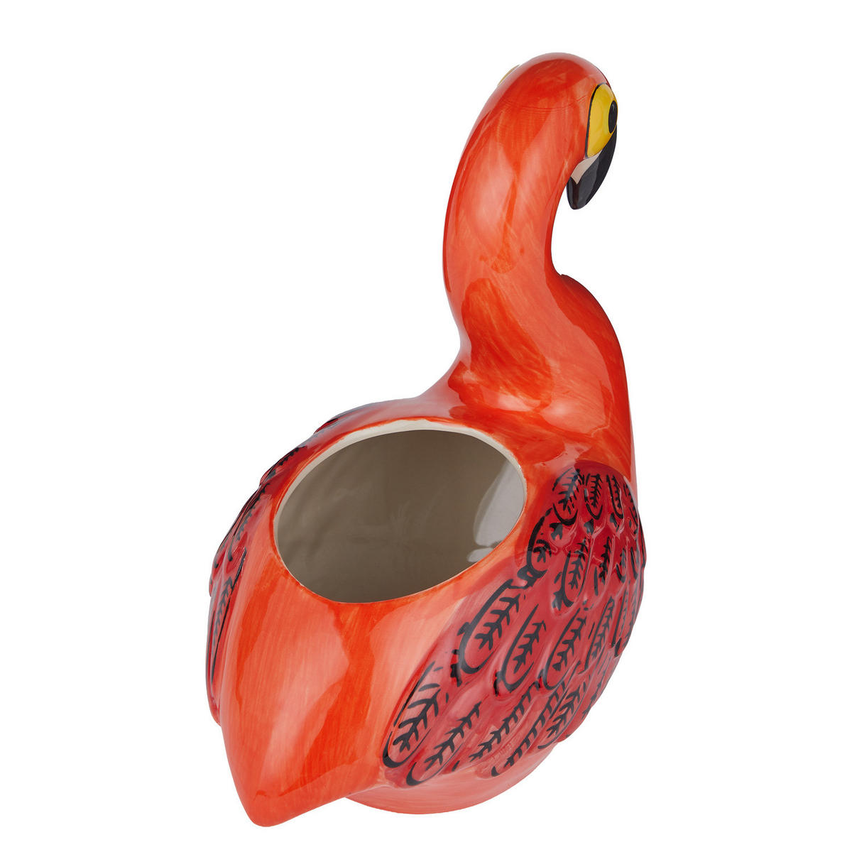 BLUMENTOPF Flamingo 26 cm - Orange, Keramik (27cm) - BUTLERS