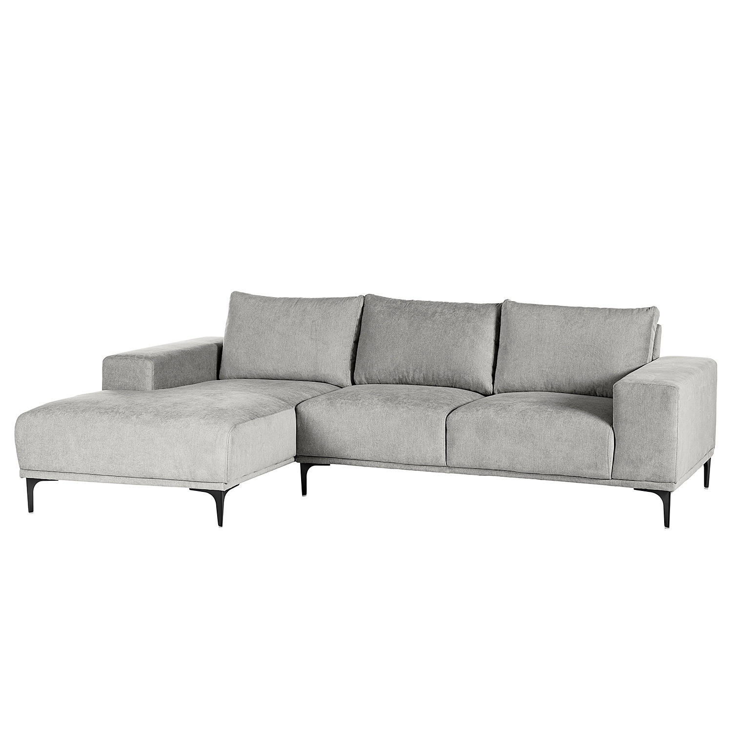 ECKSOFA - Grau, Textil/Metall (244/150cm) - home24