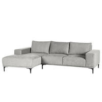 ECKSOFA - Grau, Textil/Metall (244/150cm) - home24