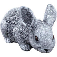 STEINFIGUR Hase Langohr, Frostfest, massiver Steinguss - Grau, Stein (12/15/23cm) - stoneandstyle