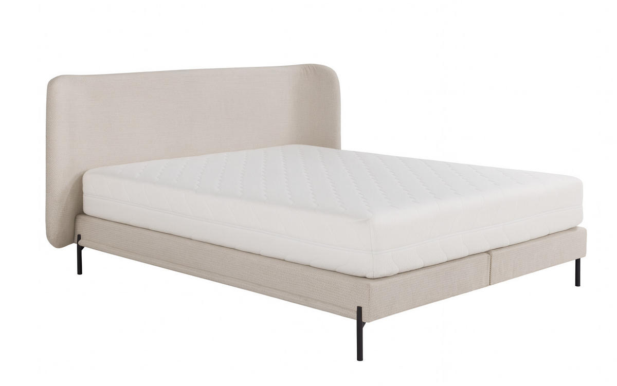 POLSTERBETT mit Matratze SIERRA, Creme, 160x200 cm - Creme, Textil (160/200cm) - KS Home Concept