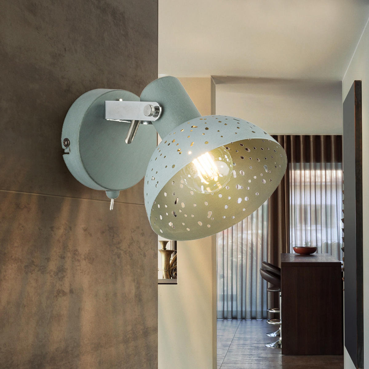 WANDLEUCHTE Fabian Grau Chrom beweglicher Spot - Grau, Metall (12/12/15cm) - Globo Lighting