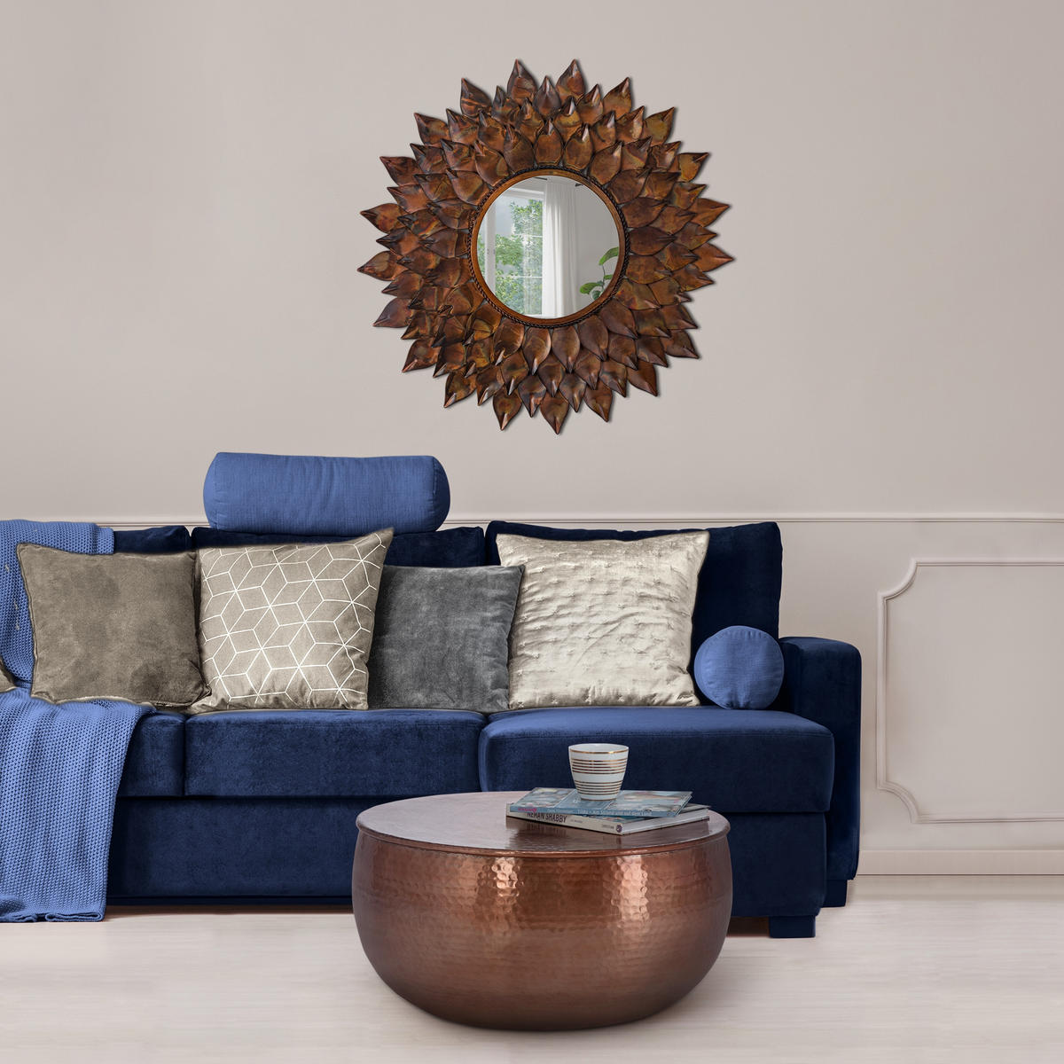 WANDSPIEGEL Braun Ø 73 cm - Braun, Metall (73/4/73cm) - WOMO-DESIGN