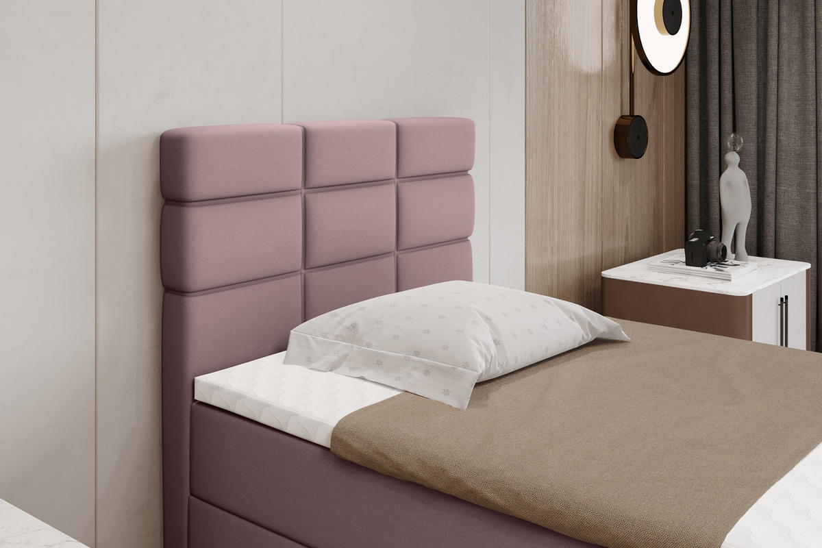 BOXBETT Reve 100 x 200 cm mit Bettkasten und Lattenrost ohne matratze - rosa - Rosa, Holz (100/206cm) - Panda Möbel