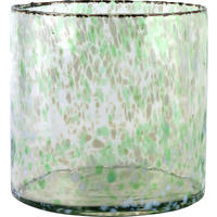 WINDLICHTVASE confetti grün/gelb Glas - Grün, Glas (17.5cm) - FURNARO