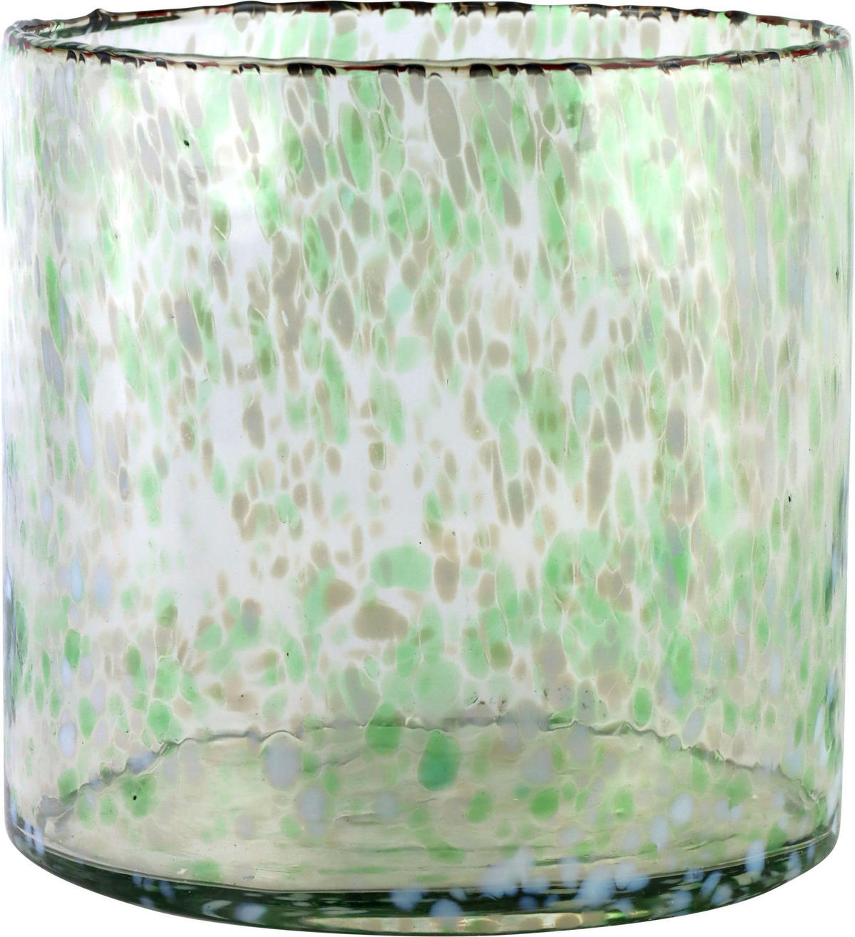 WINDLICHTVASE confetti grün/gelb Glas - Grün, Glas (17.5cm) - FURNARO