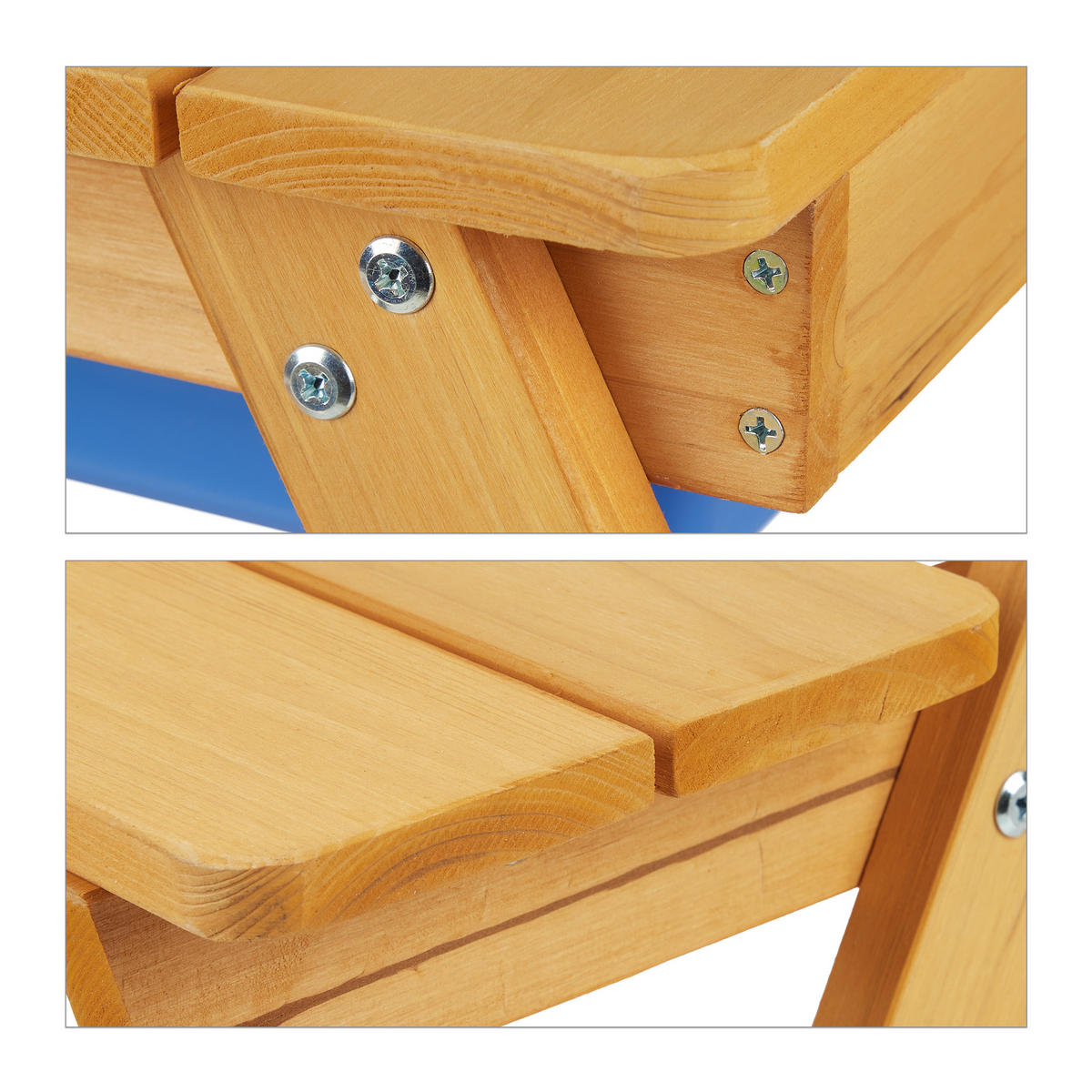 SITZGRUPPE Natur Holz Kinder mit Sonnenschirm - Hellbraun, Holz/Kunststoff - Relaxdays