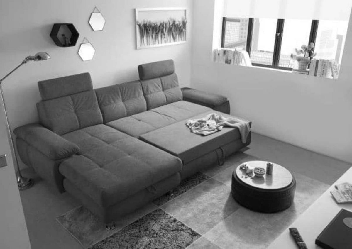ECKSOFA mit Schlaffunktion und Bettkasten, Brego-Stoff - Chromfarben/Gelb, Textil/Metall (274/177cm) - ed exciting design