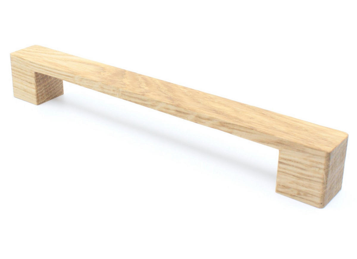 MÖBELGRIFF BA 128mm, Schrankgriff Eiche massiv, Holzgriff, Türgriff - Naturfarben, Holz (2/2.8/15cm)