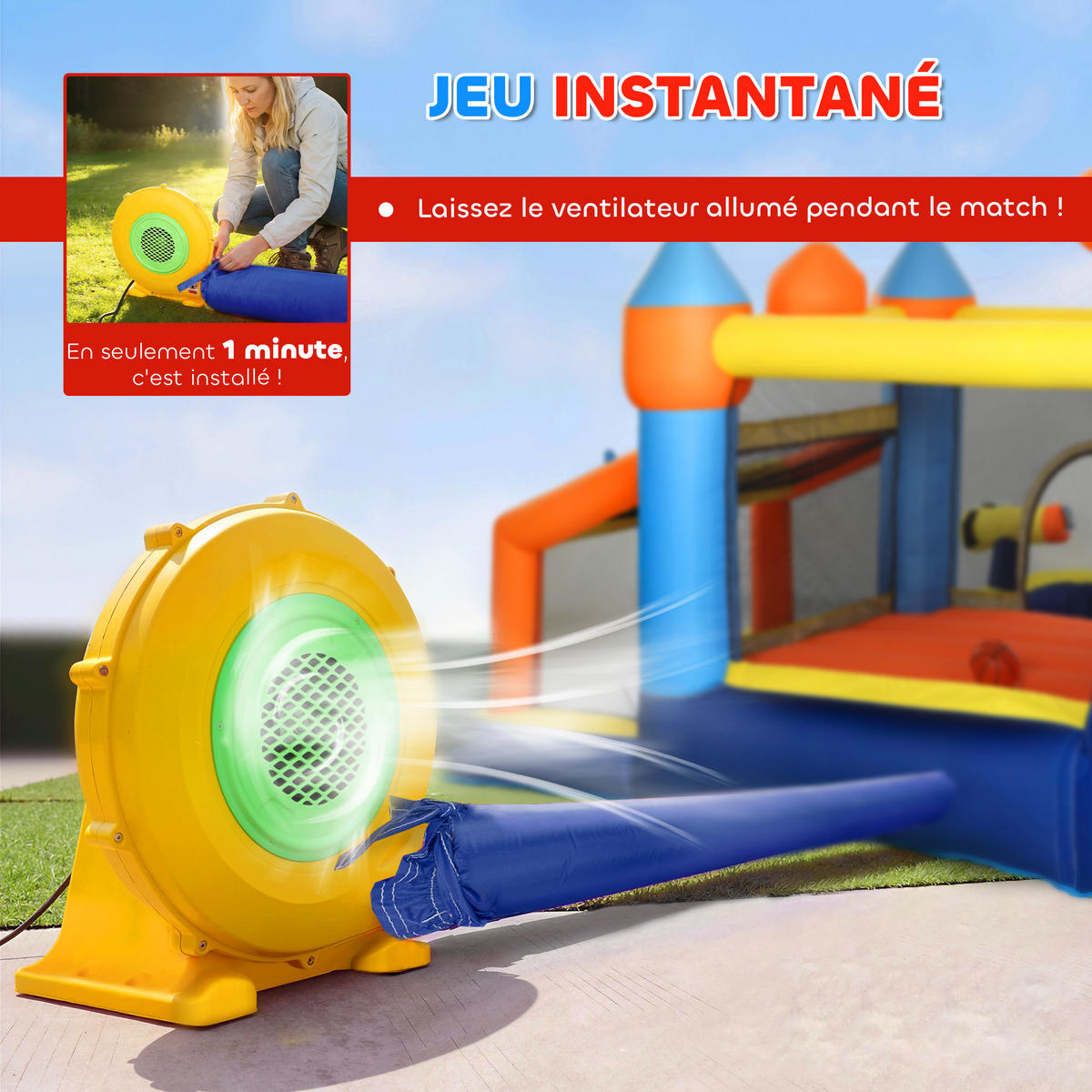 HÜPFBURG DE-18572 8-in-1 mit Wasserspielzeug & Trampolin Bunt - Multicolor, Kunststoff (350/325/210cm) - ComfortXL