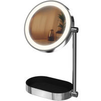 SCHMINKSPIEGEL rund Glas Weiß - Weiß, Glas (18/30/18cm) - CLP