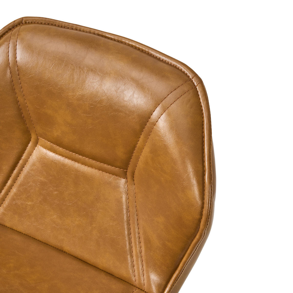 BARSTUHL 2er-Set mit Rückenlehne Kunstleder Metall Braun - Braun, Metall (47/91.5/48.5cm) - Meubliv