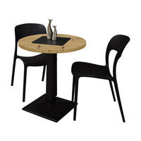 BARTISCH rund Elanur 70 cm schwarz matt/asteiche - Eiche Artisan, Metall (70/70/75cm) - 58aufmkessel