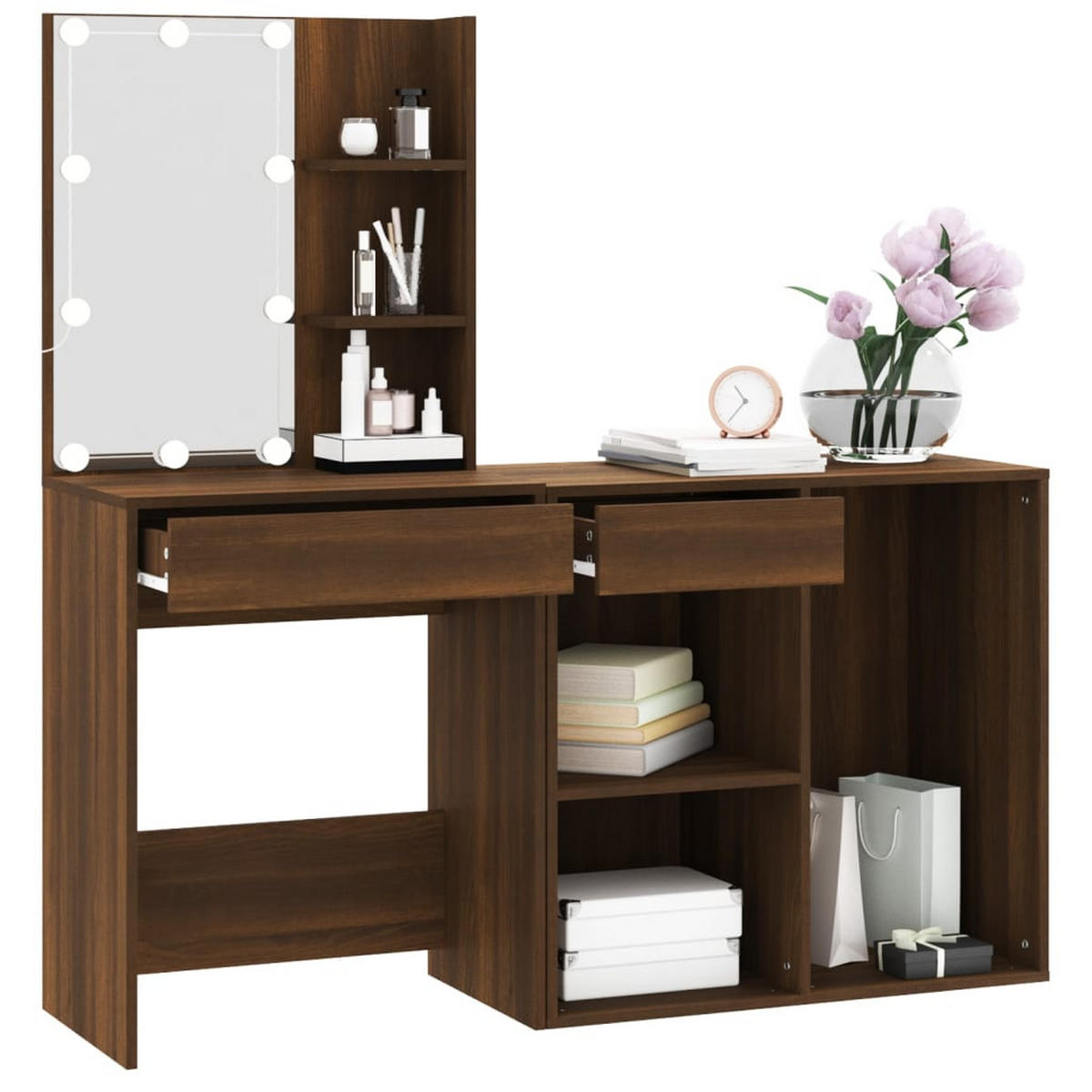SCHMINKTISCH Cole 75/40/80 cm - Braun, Holzwerkstoff (75/80/40cm) - Nettlife