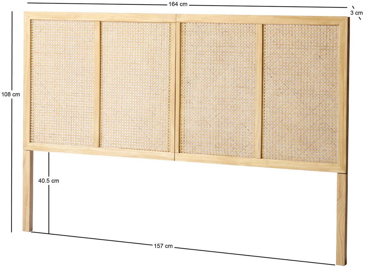 BETTKOPFTEIL Rechteckig Braun 163.5 x 3.5 x 108.5 (cm) - Braun, Holz (163.5/108.5/3.5cm) - Nordlys