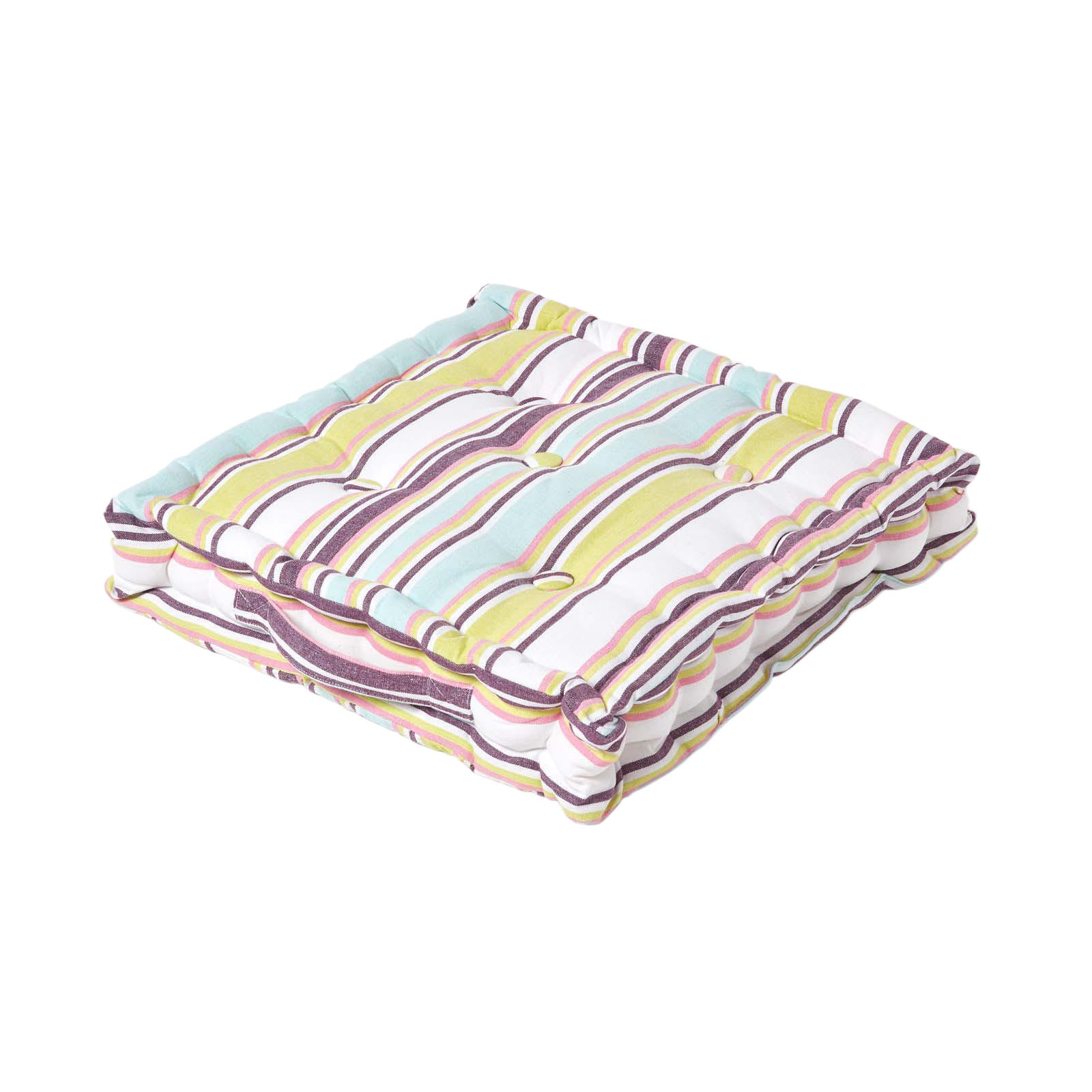 SITZKISSEN Osaka bunt gestreift 40/40/8 cm - Grün, Textil (40/40/8cm) - Homescapes
