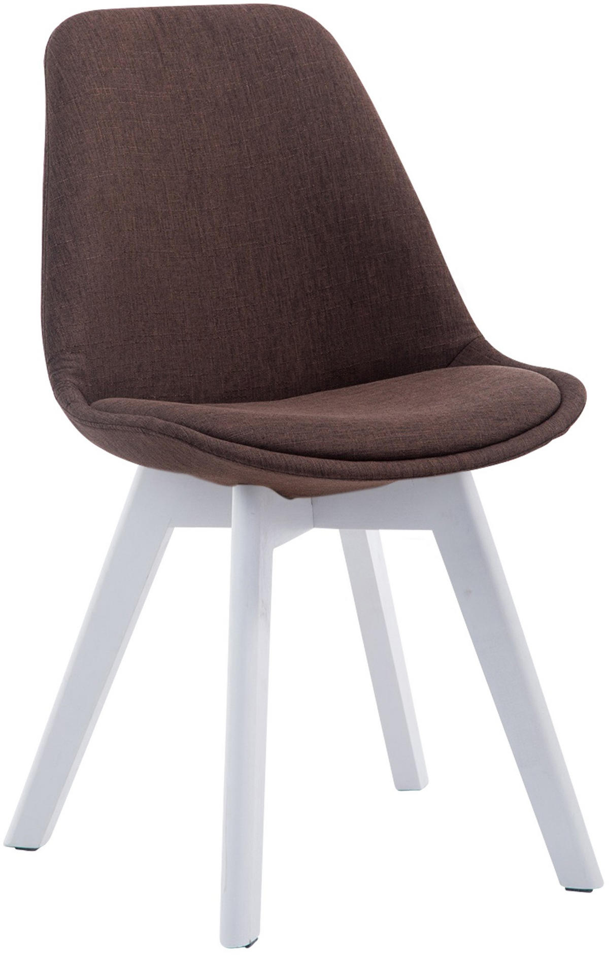 STUHL Stoff braun - Weiß/Braun, Holz/Textil (48/84/55cm) - CLP