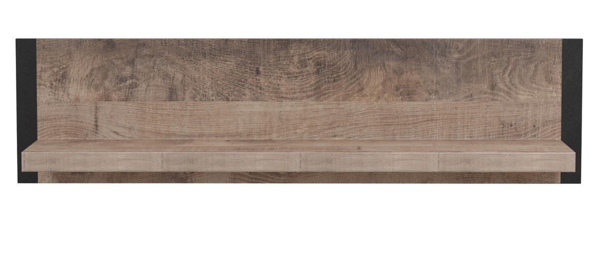 WANDBOARD Eiche Tabak, schwarz, Bücherregal 110 cm hängend - Eichefarben/Schwarz, Holzwerkstoff (110/28/23cm) - Top.Furn