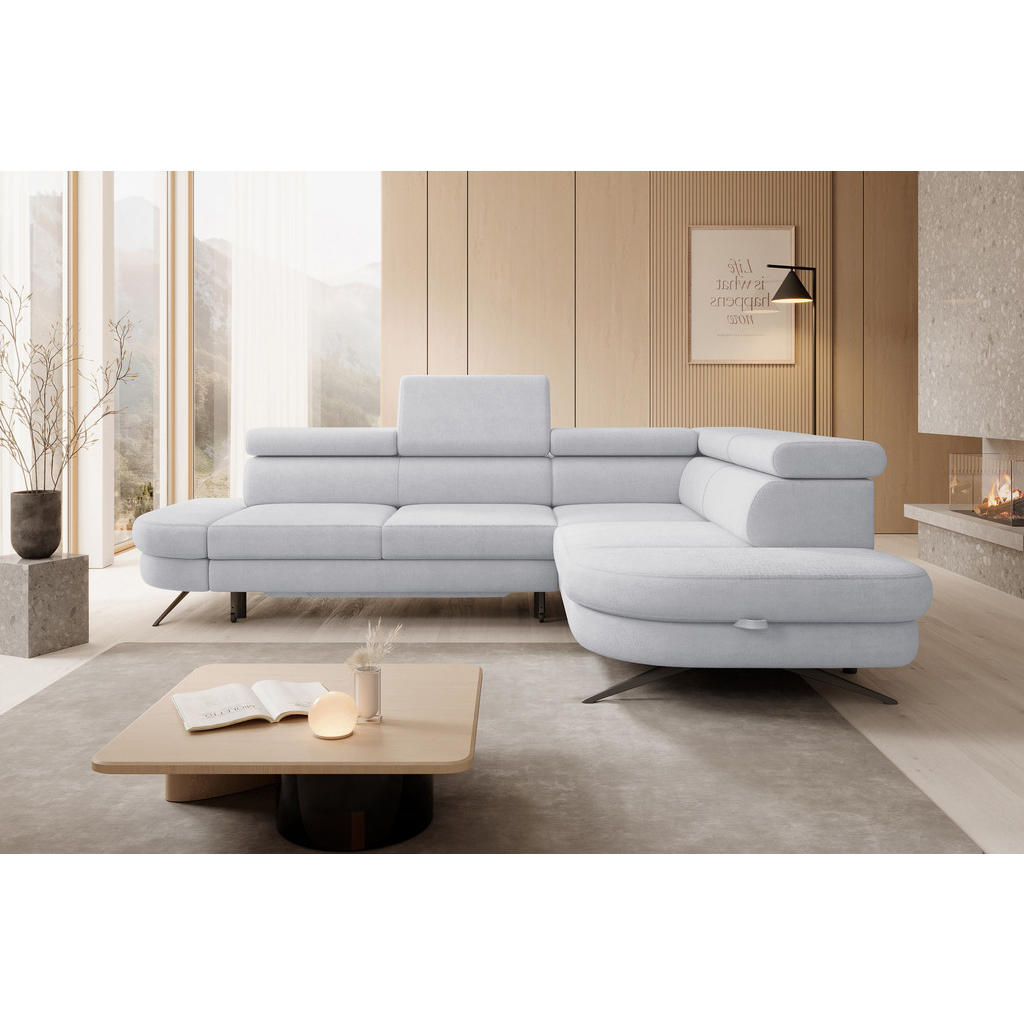Thumbnail - DomoHome Ecksofa, Edelstahl, Textil, Rechteckig, 276x218 cm, Wohnzimmer, Sofas & Couches, Wohnlandschaften, Ecksofas