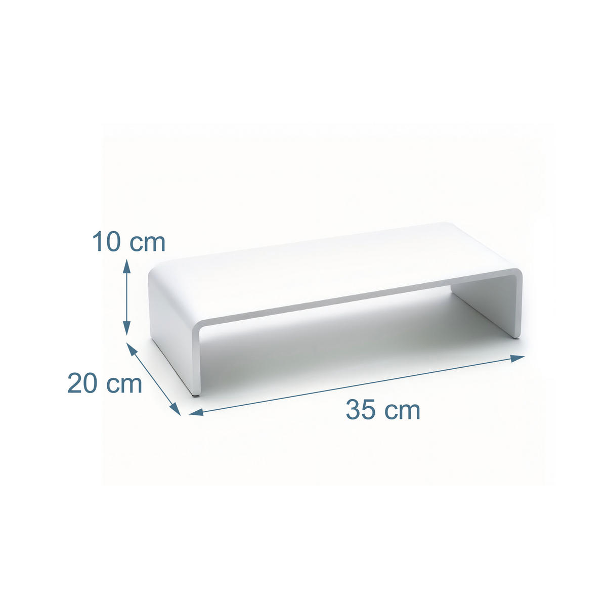 SUPORT Alb acril pentru monitor - alb, material plastic (20/35/10cm) - Relaxdays