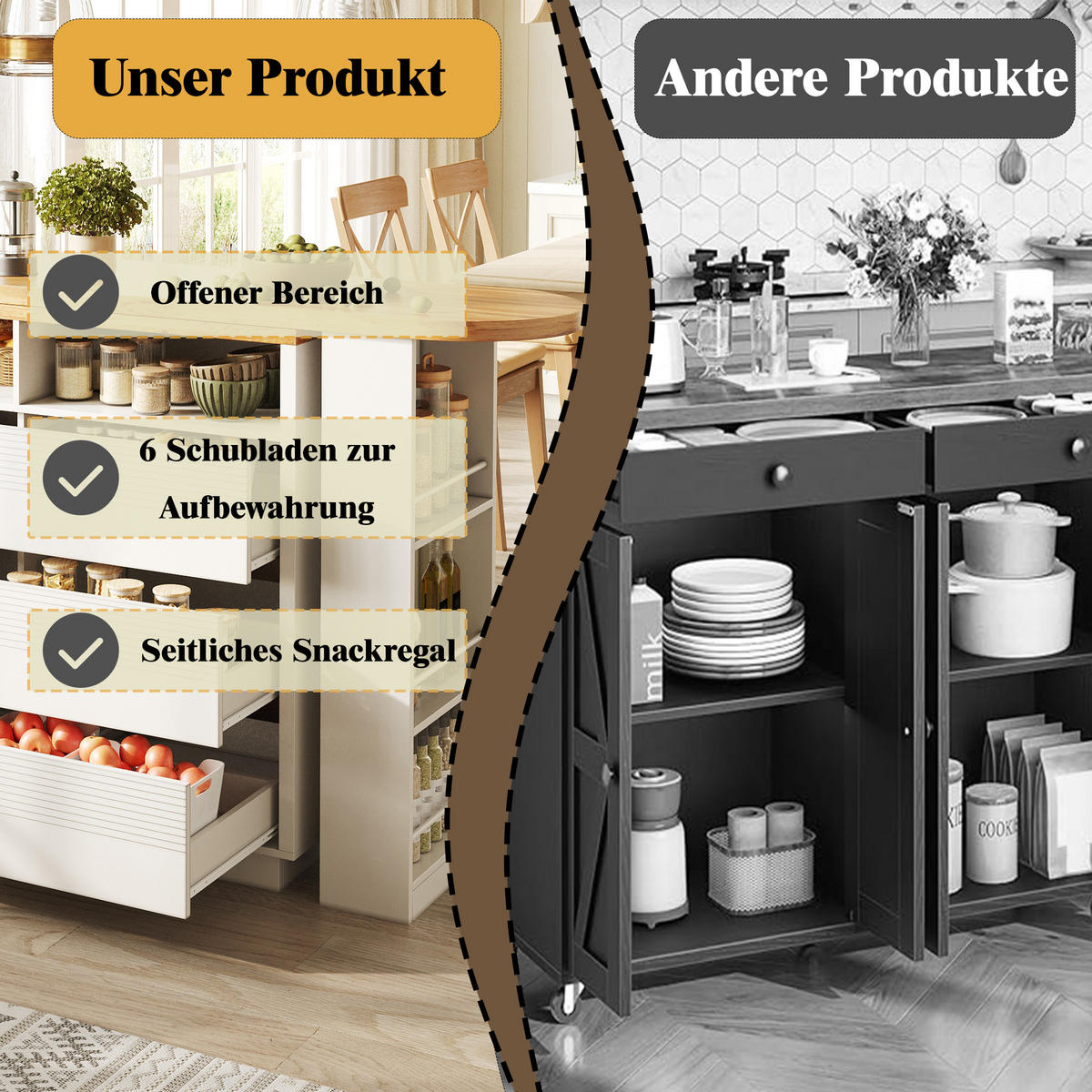 BARTISCH Ausziehbar 137-215x39x102cm 6 Schubladen Stauraum - Weiß, Holzwerkstoff (39/137/102.3cm) - FLIEKS