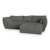 ECKSOFA ORENTI R-S Grau Boucle-Stoff mit Schlaffunktion - Grau, Holz (287/182cm) - MASSENO