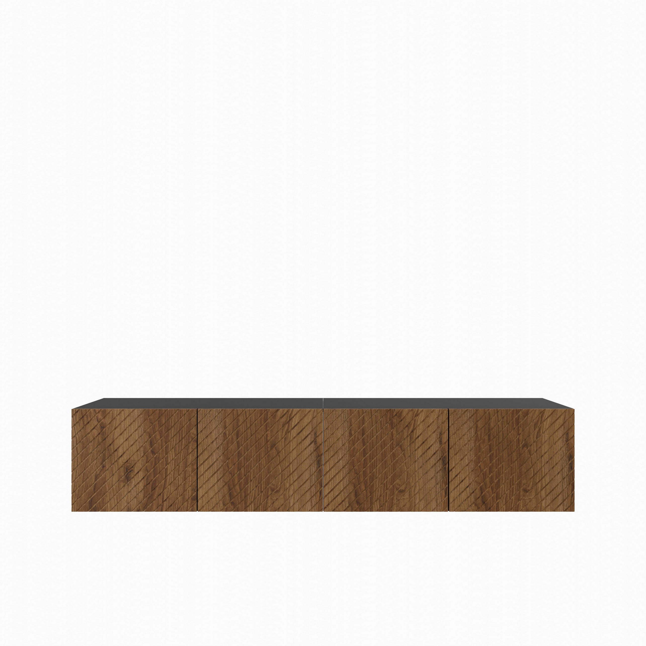 LOWBOARD CAVA 200/41/40 cm, Hängender TV-Schrank Schwarz / Eichefarben - Eichefarben/Schwarz, Holzwerkstoff (200/41/40cm) - MASSENO