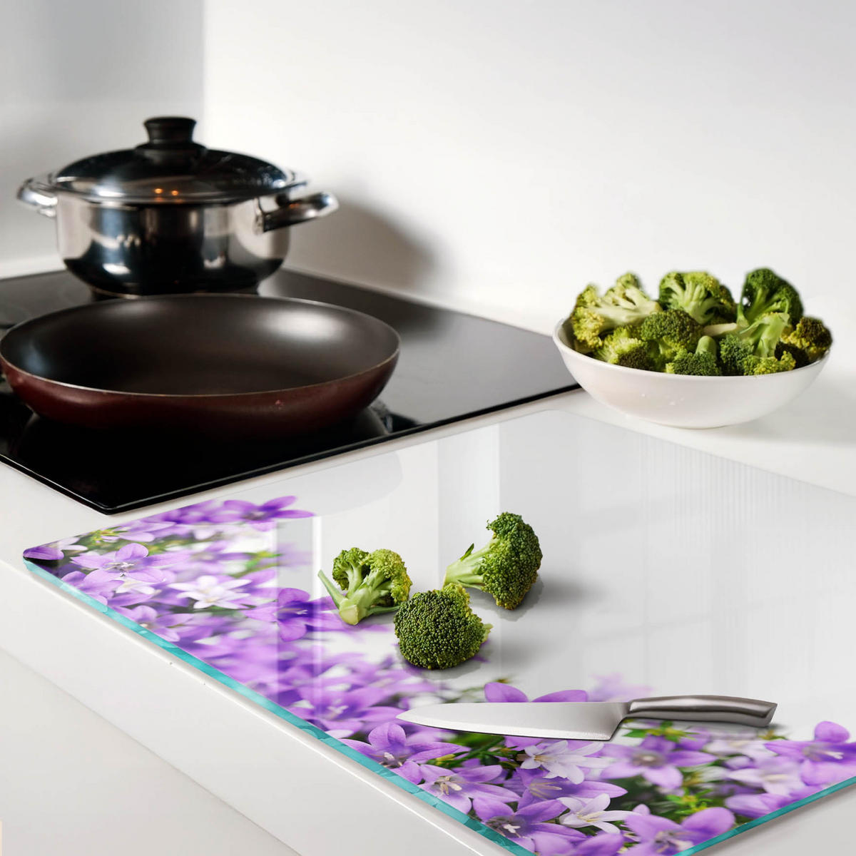 GLASPLATTE 60x52 cm Lila Glocken - Lila, Glas (60/0.4/52cm) - TULUP