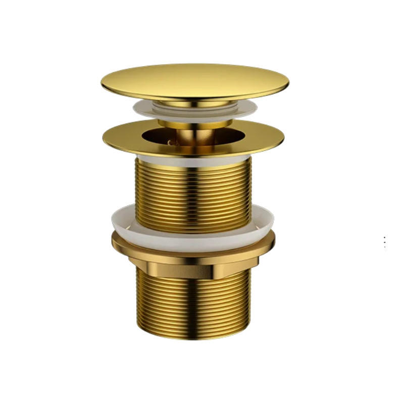 WASCHBECKEN-ABLAUFSTOPFEN – Gold – Edelstahl - Platinfarben, Metall (10/7/7cm)