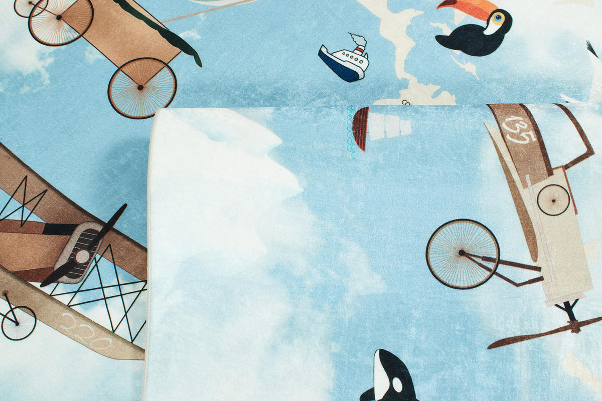 KINDERTEPPICH mit Weltkartenmotiv Happy 120x160 cm - Blau, Textil (120/160cm) - Nazar Rugs