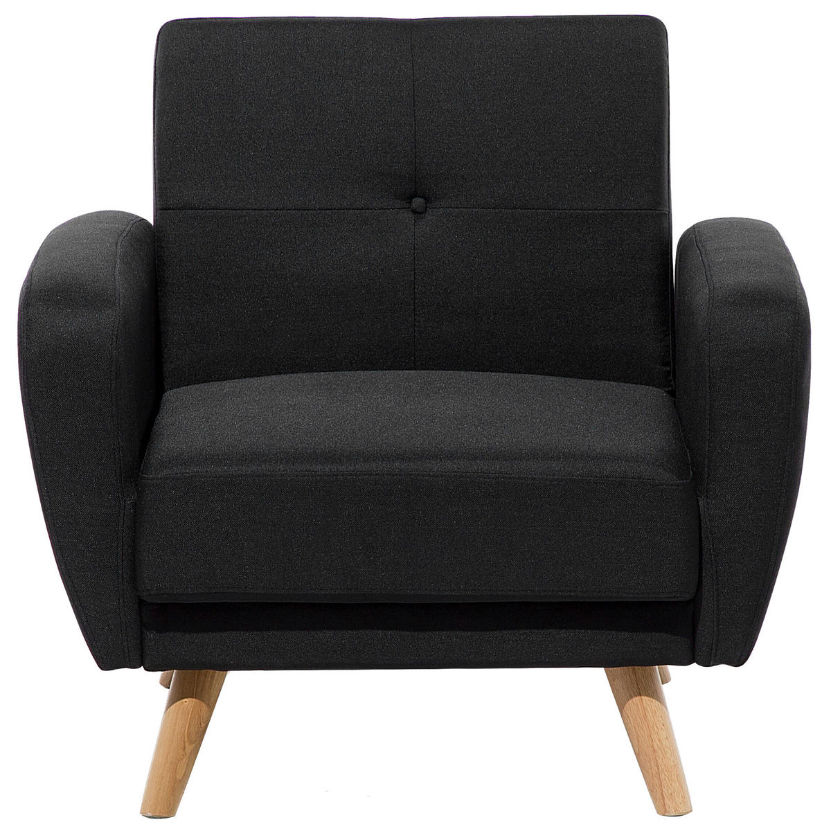 SESSEL Polsterbezug Schwarz Florli - Schwarz, Holz/Textil (89/82/85cm) - Beliani