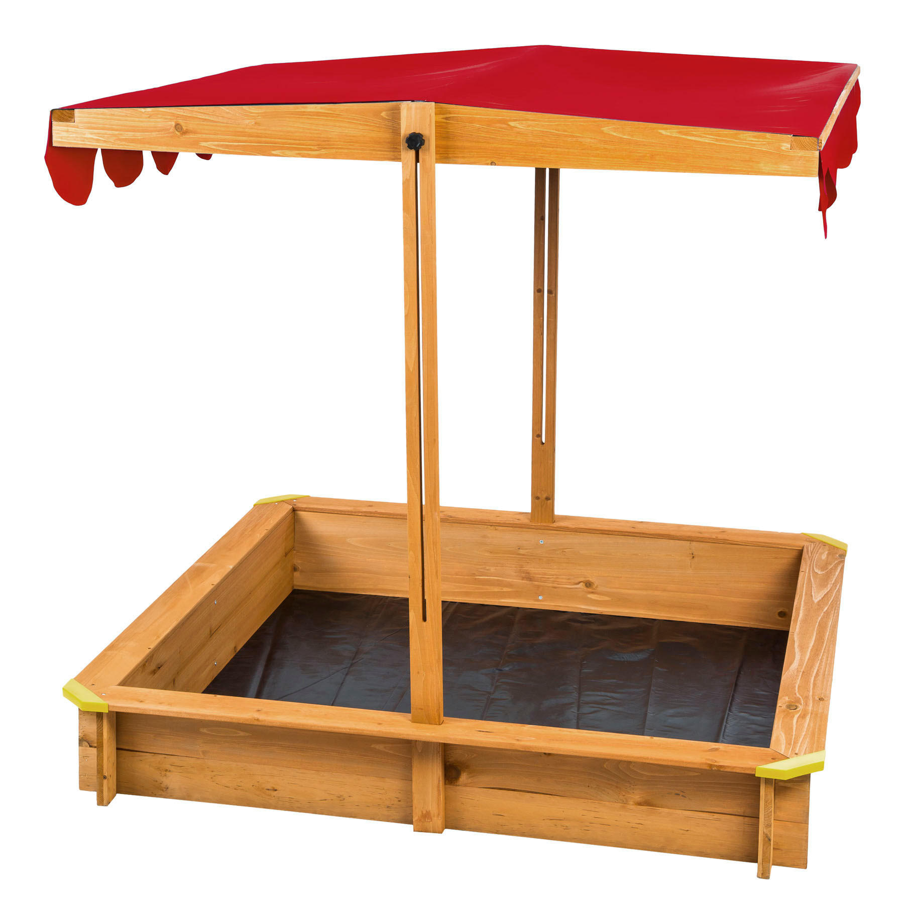 SANDKASTEN Emilia,120 x 120 x 120 cm,rot - Rot, Holz (120/120/120cm) - tectake