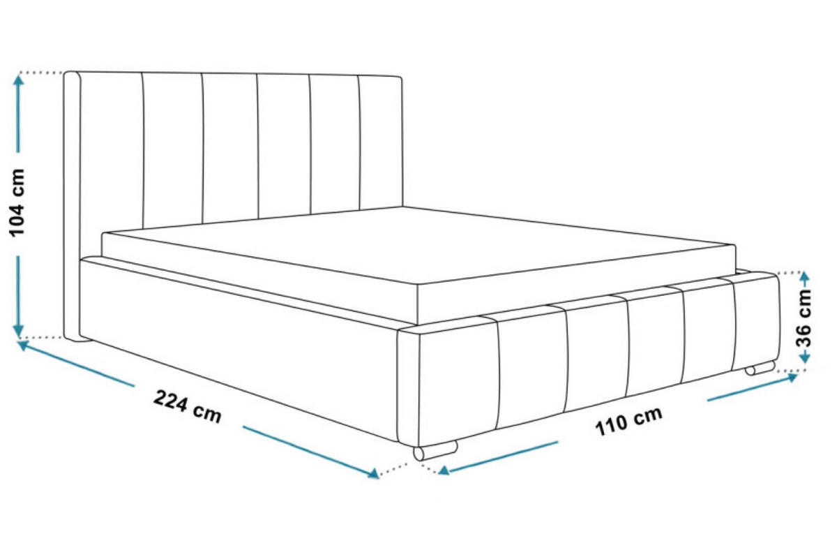 BETT Blau BEN 1 90x200 cm - Blau/Schwarz, Textil (90/200cm) - Sepro Meble
