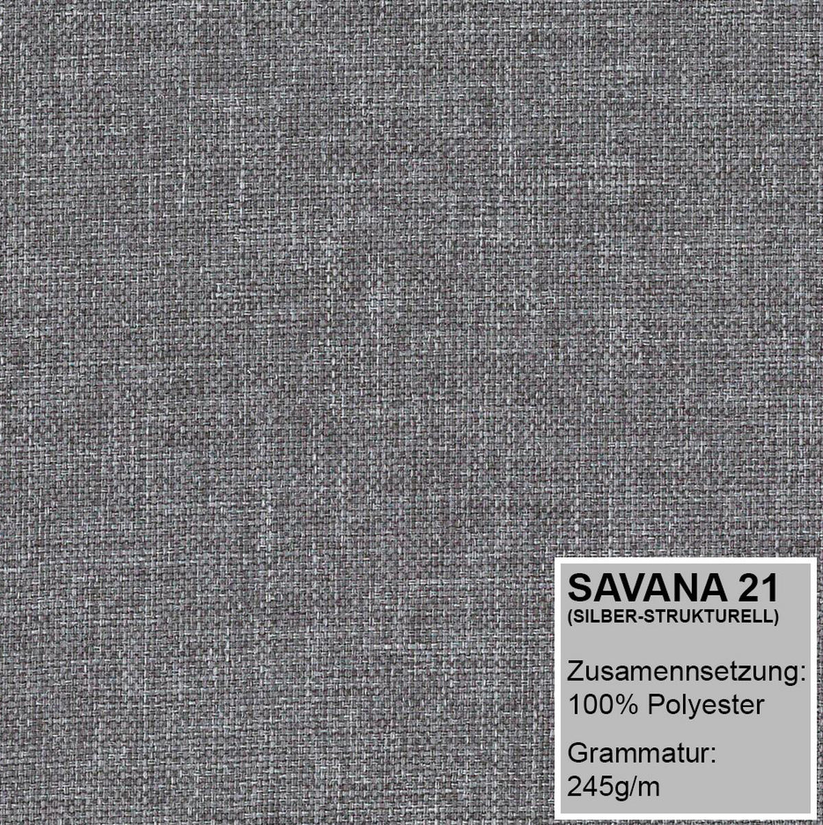 ECKSOFA EINAR 362 cm x 170 cm – Stoff: SAWANA Silber 21 Farbe: Grau - Grau, Textil (362/170cm) - A&J MöbelLand